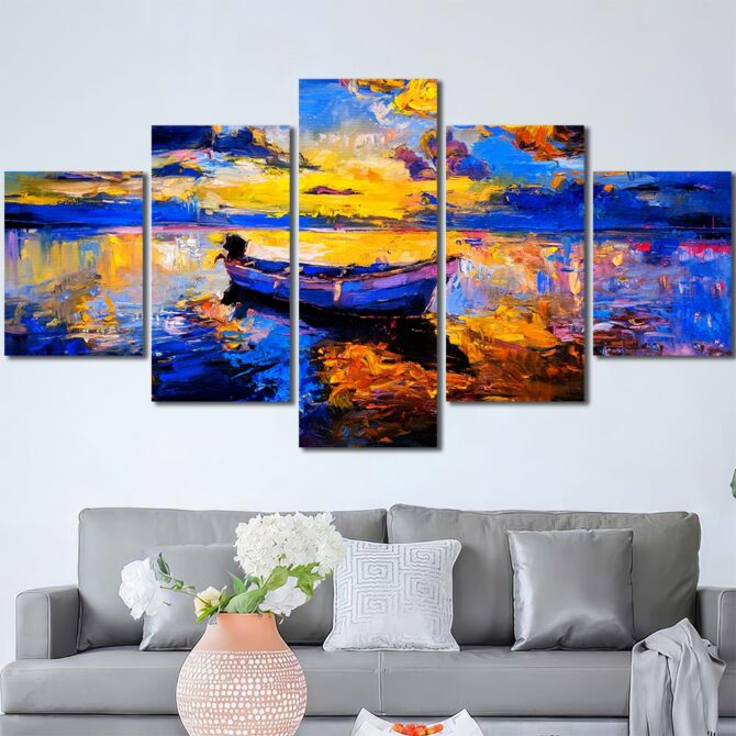 A Fish Too Far Canvas Wall Art with Frame Layout-Five Panels Diamond