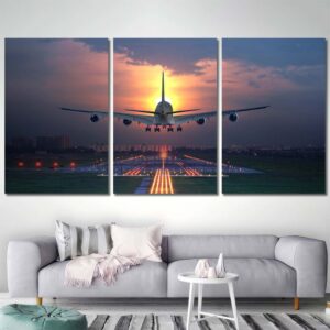 Airplane Print Art Canvas Layout-Three Panels Regular