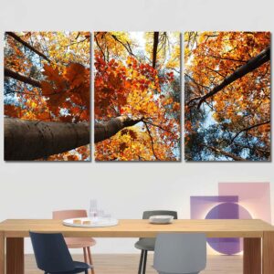 Autumn Canopy Canvas Art Layout-Three Panels Regular