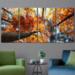 Autumn Canopy Canvas Art Layout-Four Panels Regular