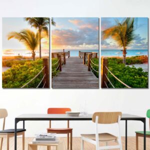 Boardwalk to Paradise Printed Panels Canvas Layout-Three Panels Regular