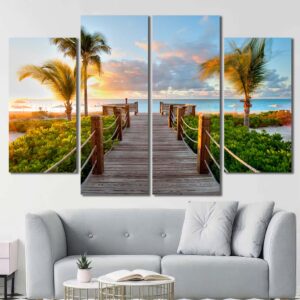 Boardwalk to Paradise Printed Panels Canvas Layout-Four Panels Diamond