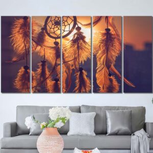 Dreamcatcher Sunset Framed Wall Art Layout-Four Panels Regular