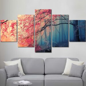 Eerie Forest Printed Canvas Painting Layout-Four Panels Diamond