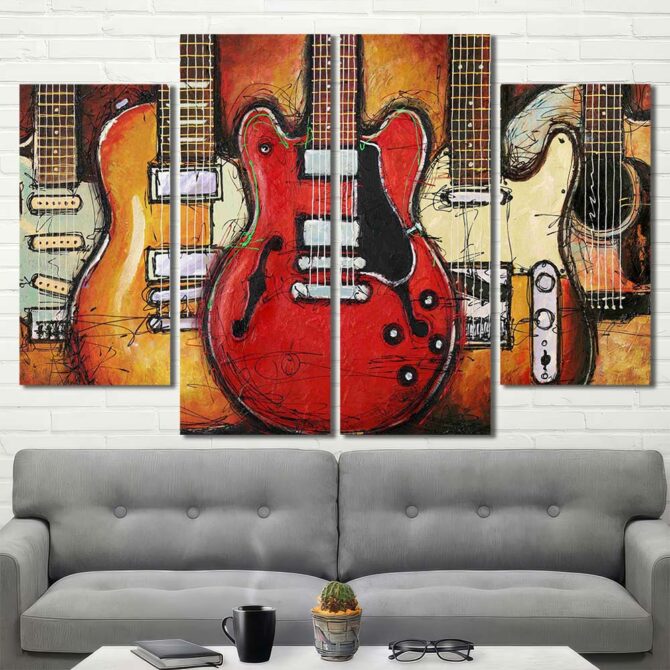 Epic Guitars Printed Panels Canvas Layout-Four Panels Diamond