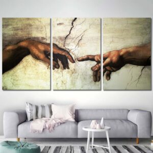 Creation of Adam Decor Wall Art Canvas Layout-Three Panels Regular