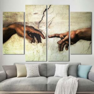 Creation of Adam Decor Wall Art Canvas Layout-Four Panels Diamond