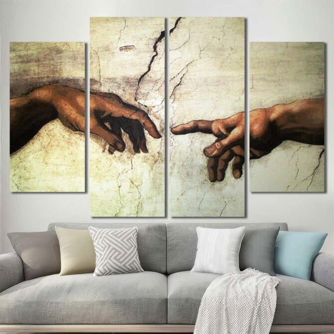 Creation of Adam Decor Wall Art Canvas Layout-Four Panels Diamond