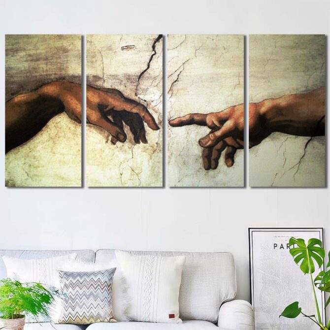 Creation of Adam Decor Wall Art Canvas Layout-Four Panels Regular