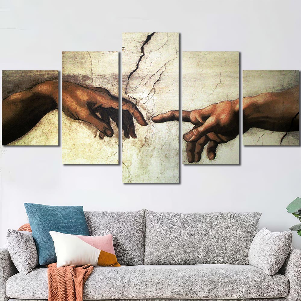 Creation of Adam Decor Wall Art Canvas Layout-Four Panels Diamond