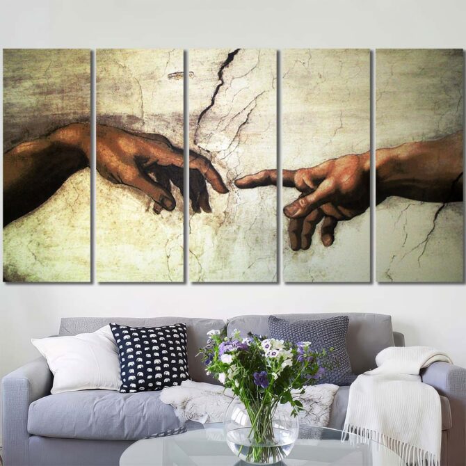 Creation of Adam Decor Wall Art Canvas Layout-Five Panels Regular