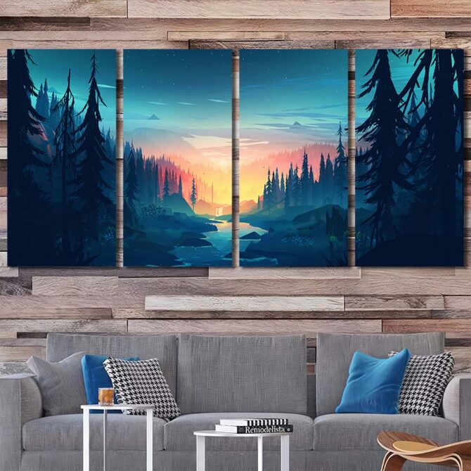 Mountains HD Pictures on Canvas Layout-Four Panels Regular