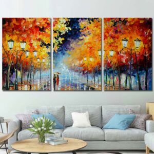 November Rain Framed Canvas Wall Art Layout-Three Panels Regular