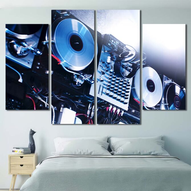 DJ Mixer Decor Art Canvas Layout-Four Panels Diamond