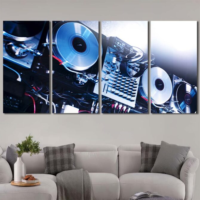 DJ Mixer Decor Art Canvas Layout-Four Panels Regular