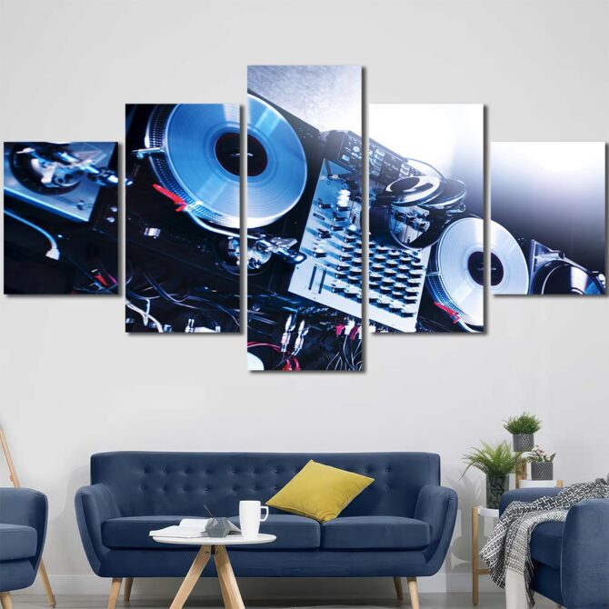 DJ Mixer Decor Art Canvas Layout-Five Panels Diamond
