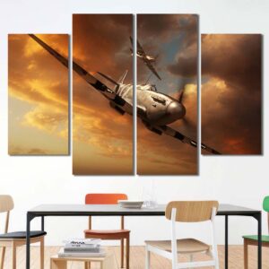 Spitfire Home Decor Canvas Layout-Four Panels Diamond