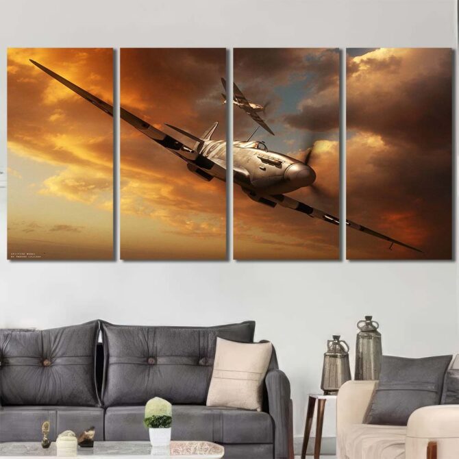 Spitfire Home Decor Canvas Layout-Four Panels Regular