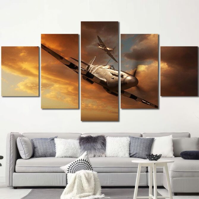 Spitfire Home Decor Canvas Layout-Five Panels Diamond