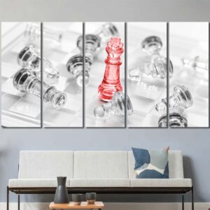 King Of Chess Wall Art Canvas with Frame Layout-Four Panels Regular