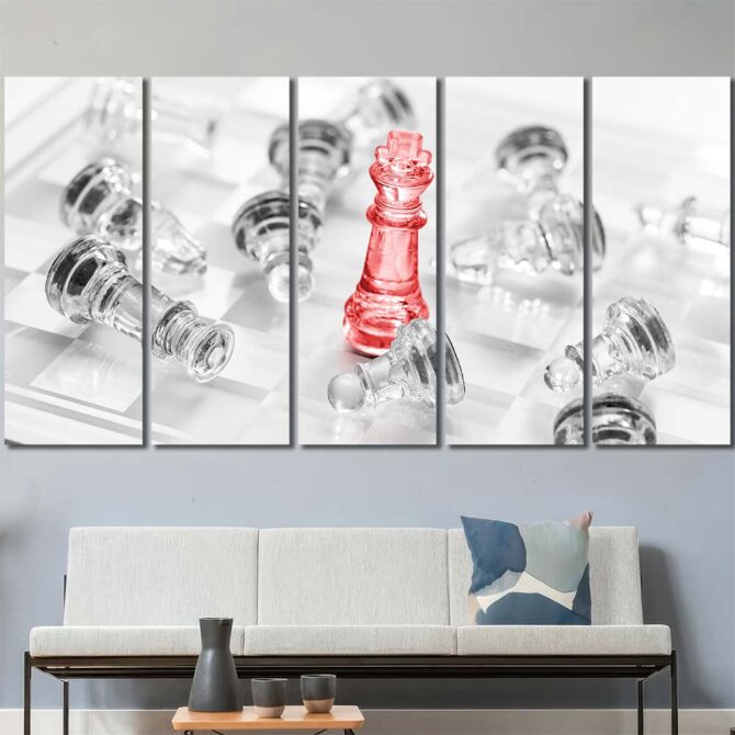King Of Chess Wall Art Canvas with Frame Layout-Five Panels Regular