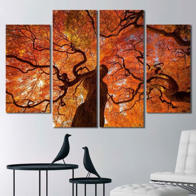 Tree Canopy HD Canvas Prints Layout-Four Panels Diamond
