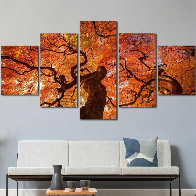 Tree Canopy HD Canvas Prints Layout-Five Panels Diamond