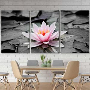 Water Lily Home Decor Canvas Layout-Three Panels Regular