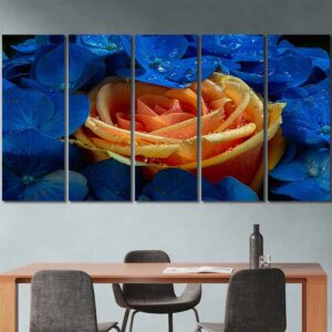 Yellow Rose Printed Painting on Canvas Layout-Four Panels Regular