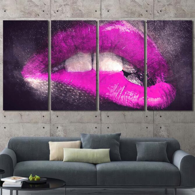 Sexy Lips Decor Art Canvas Layout-Four Panels Regular