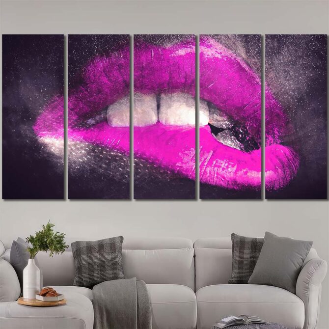 Sexy Lips Decor Art Canvas Layout-Four Panels Regular