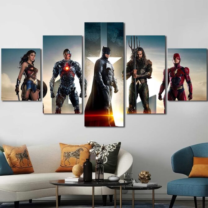 Avengers Wallart Print Layout-Five Panels Diamond