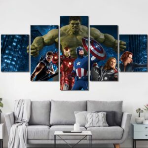 Avengers League Canvas Prints Layout-Five Panels Diamond