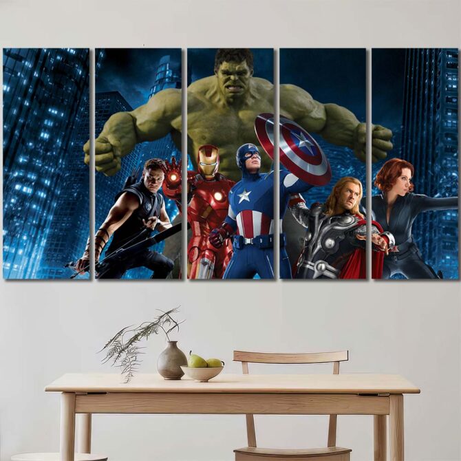 Avengers League Canvas Prints Layout-Five Panels Regular