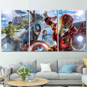 Avengers Movie Canvas Painting Layout-Three Panels Regular