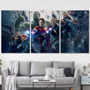 Justice League Wall Decor Layout-Three Panels Regular