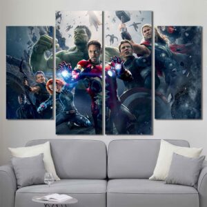 Justice League Wall Decor Layout-Four Panels Diamond
