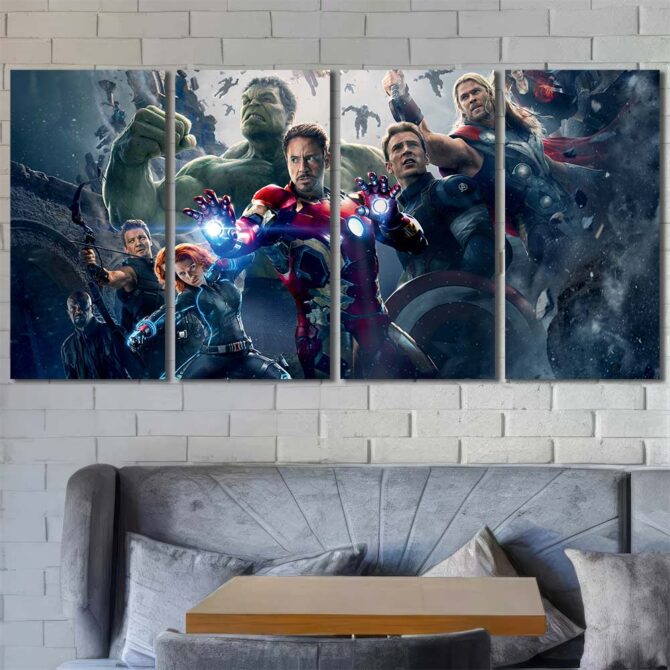 Justice League Wall Decor Layout-Four Panels Regular