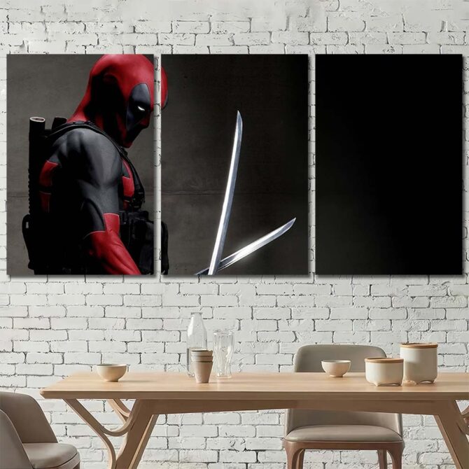 Deadpool Wall Decor Layout-Three Panels Regular