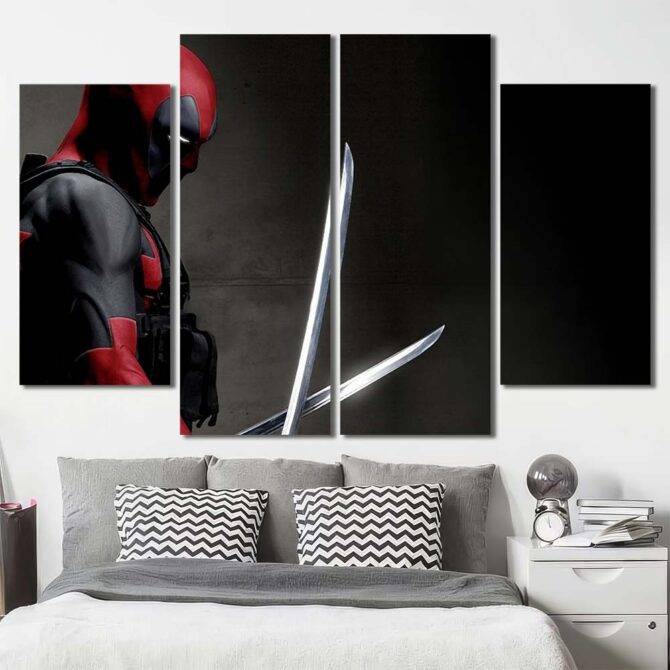 Deadpool Wall Decor Layout-Four Panels Diamond