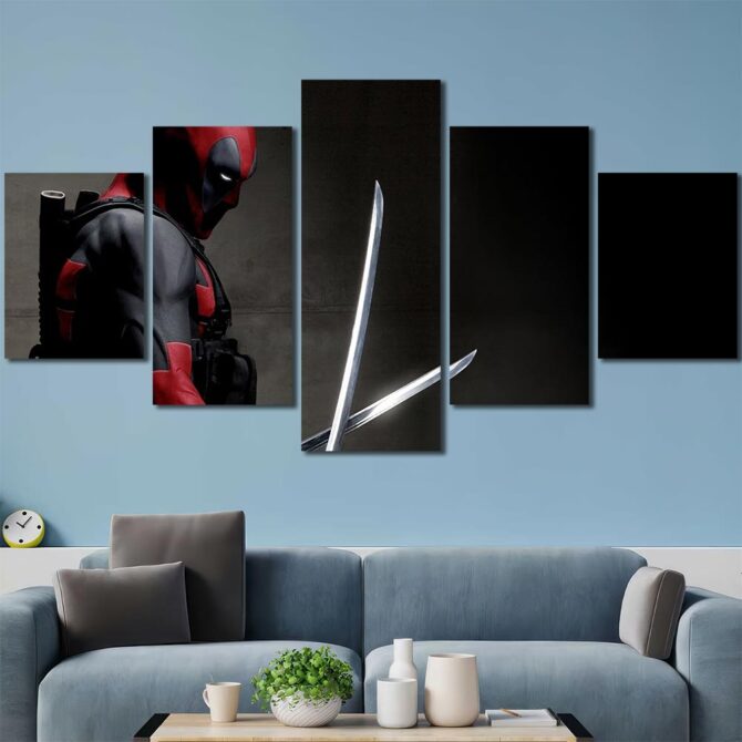 Deadpool Wall Decor Layout-Five Panels Diamond