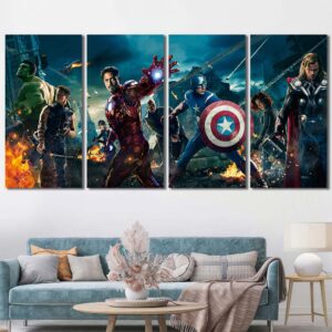 Avengers Justice League Wall Poster Layout-Four Panels Regular