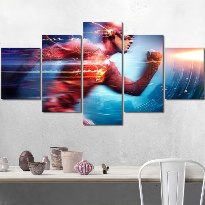 Flash Movie Painting Canvas Layout-Five Panels Diamond