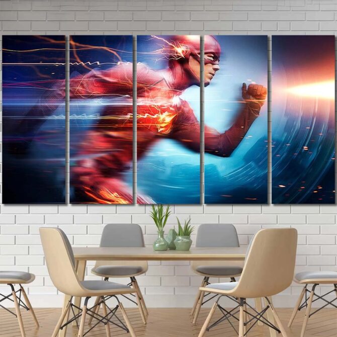 Flash Movie Painting Canvas Layout-Five Panels Regular
