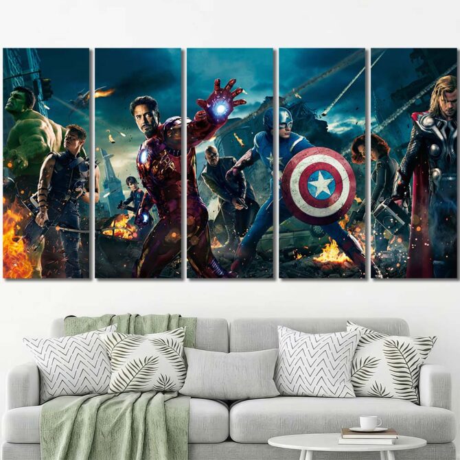 Avengers Justice League Wall Poster Layout-Five Panels Regular