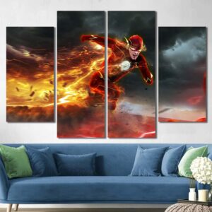 Flash Superhero Art Layout-Four Panels Diamond