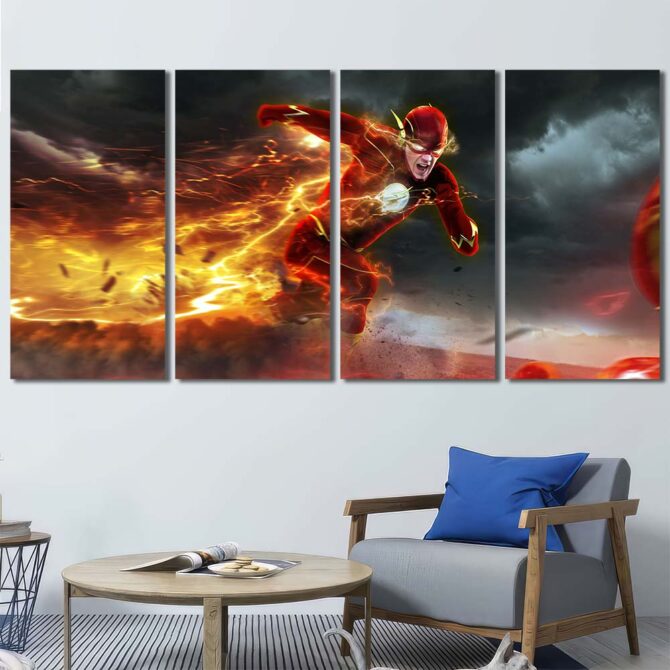 Flash Superhero Art Layout-Four Panels Regular