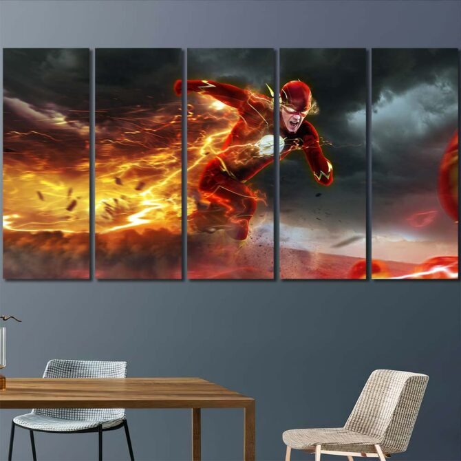 Flash Superhero Art Layout-Five Panels Regular