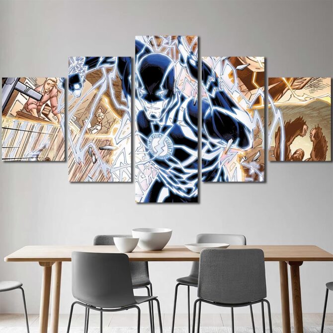 Flash Comic Poster Layout-Five Panels Diamond