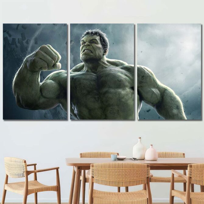 Roaring Hulk Printed Canvas Layout-Three Panels Regular